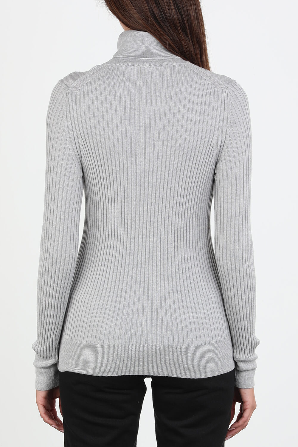 תמונת דוגמן אחורית של סריג עם לוגו בצבע אפור