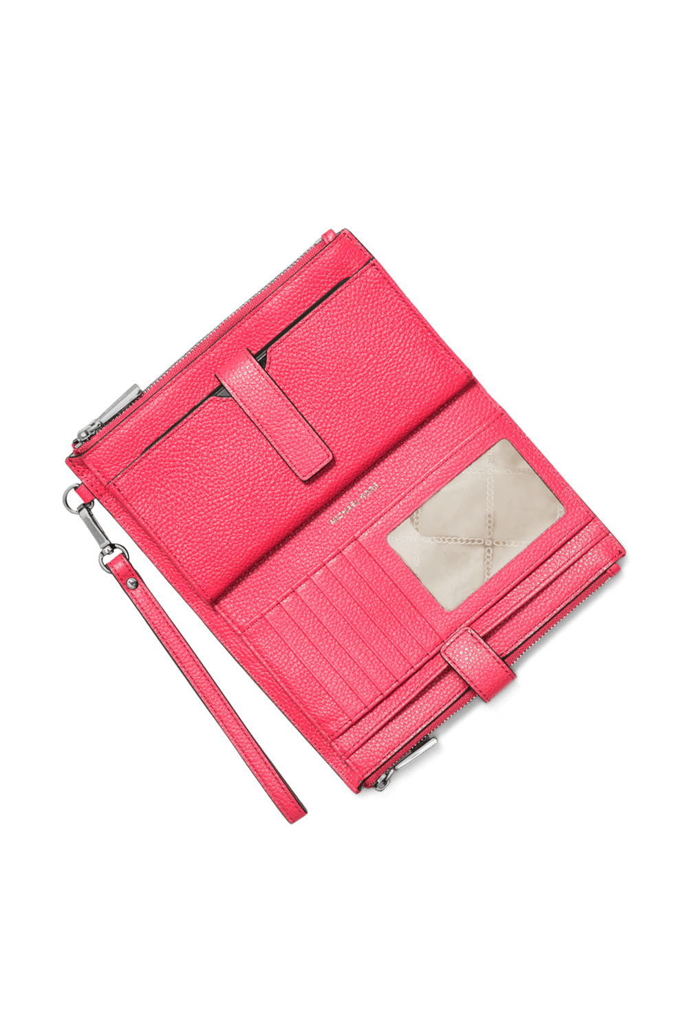 תמונת תקריב של ארנק עור עם רצועה 