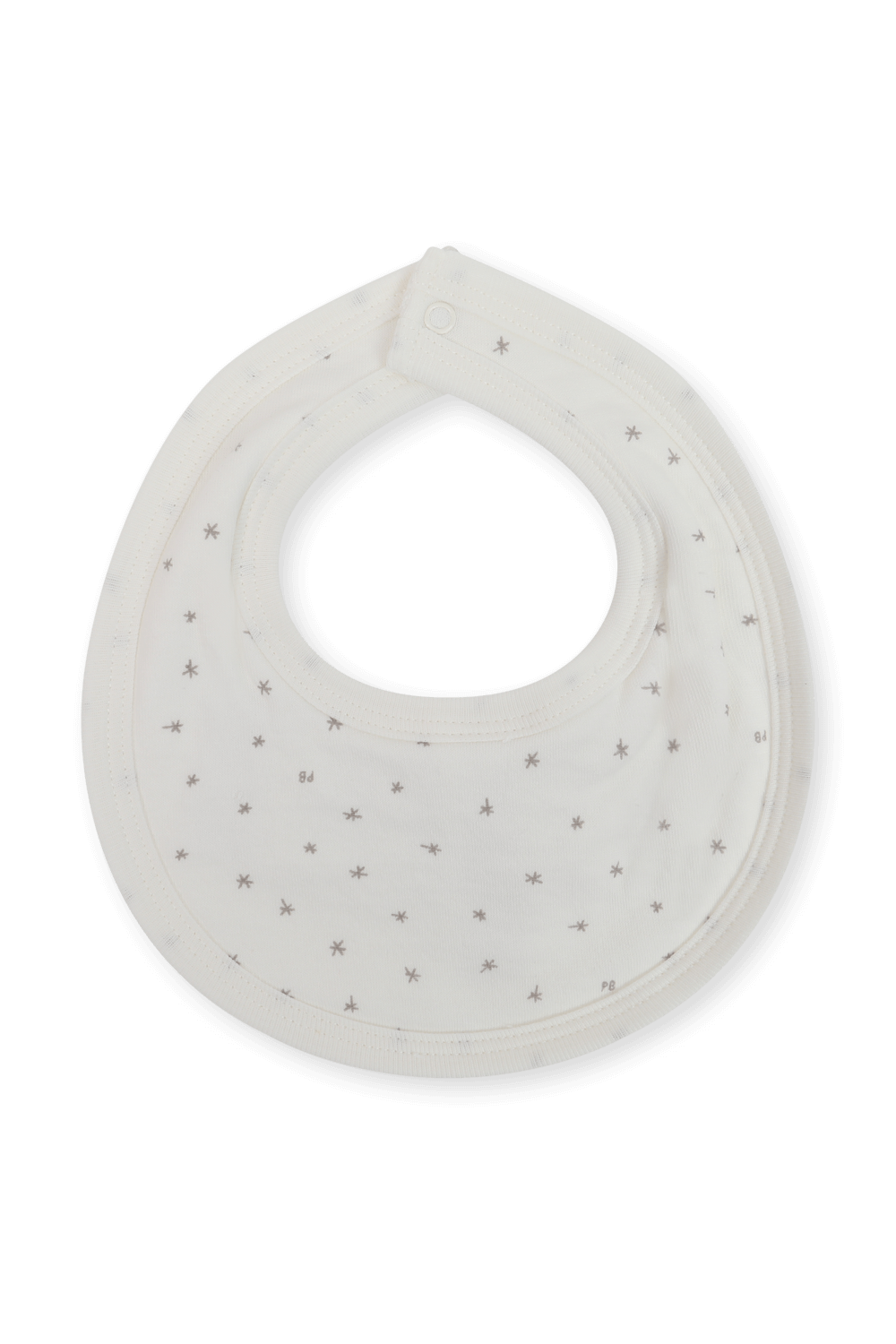 תמונה קידמית של סינר הדפס כוכבים בגווני לבן ואפור