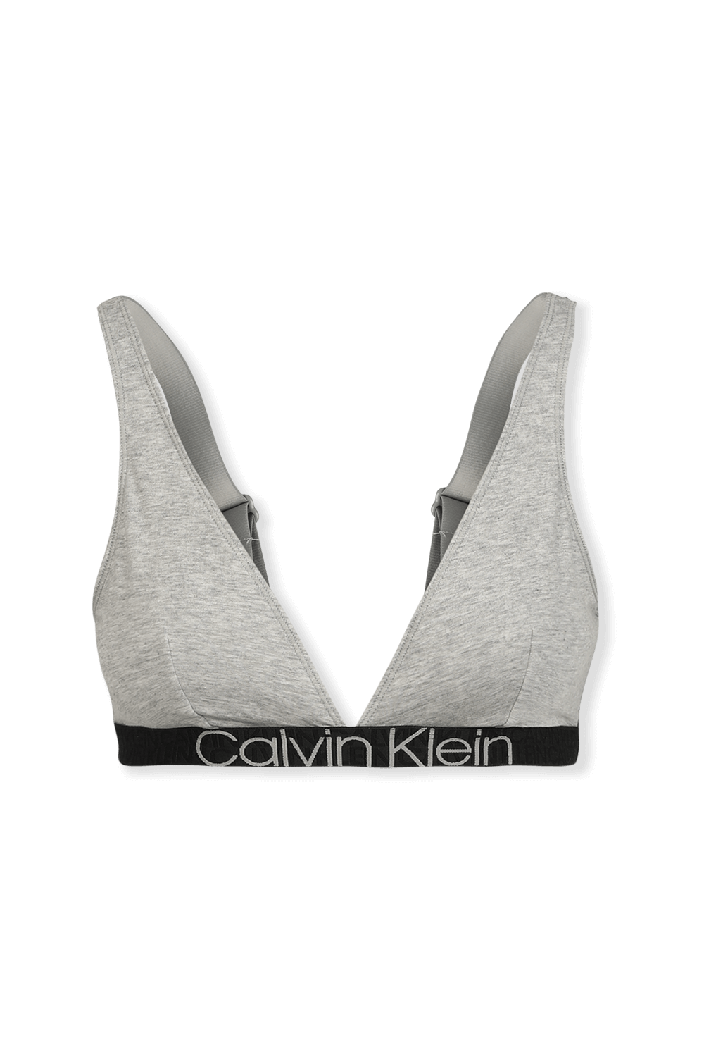 חזיית משולשים אפורה עם לוגוטייפ שחור CALVIN KLEIN