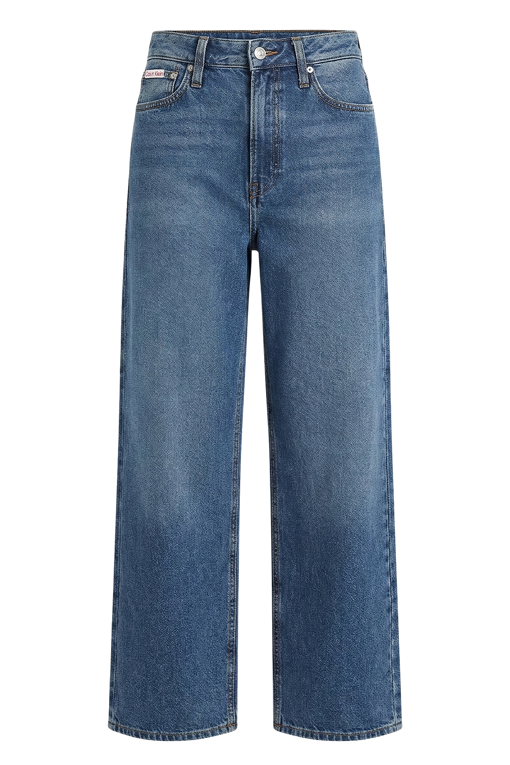 תמונה קידמית של מכנסי ג'ינס בגזרה ישרה