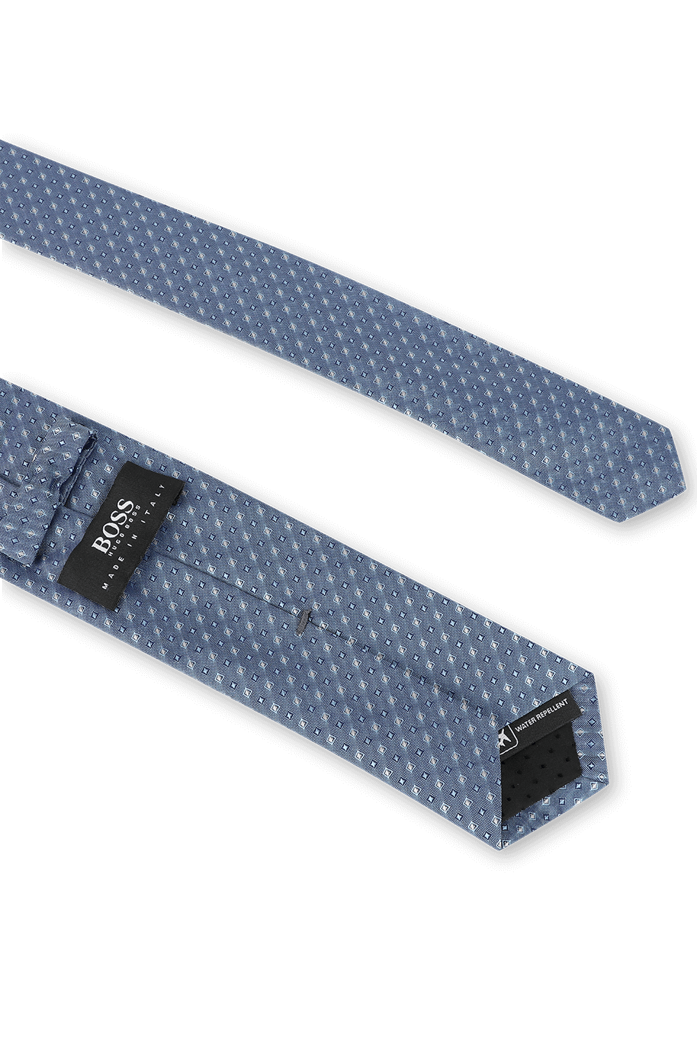 Micro-Patterned Tie in Blue Silk BOSS
