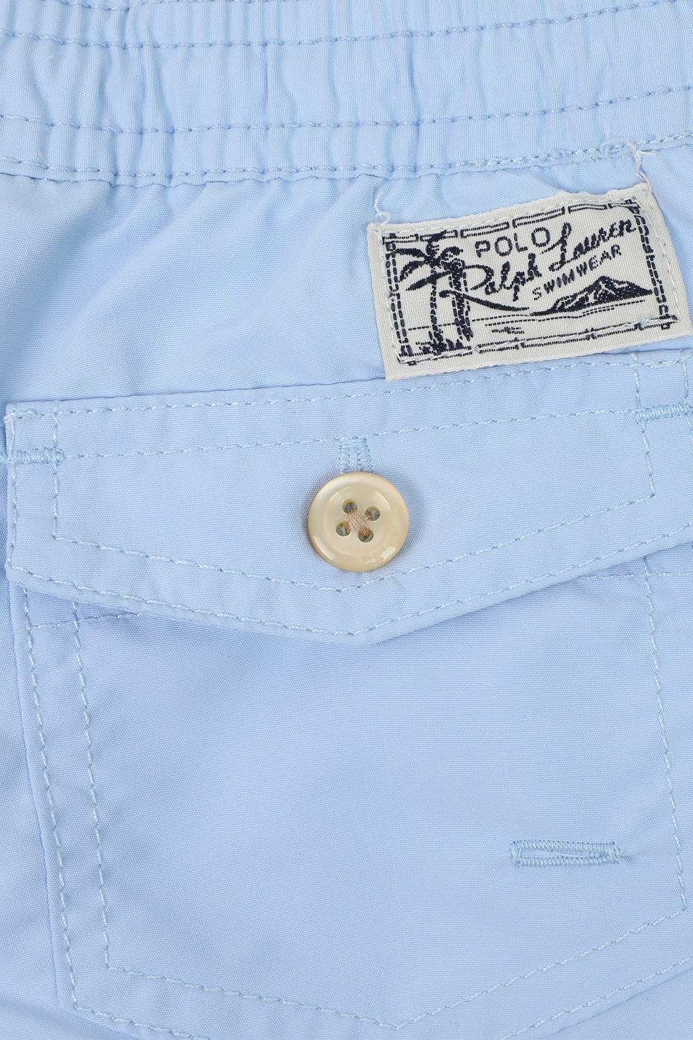 גילאי 2-4 מכנסי גלישה בצבע תכלת עם לוגו רקום POLO RALPH LAUREN KIDS