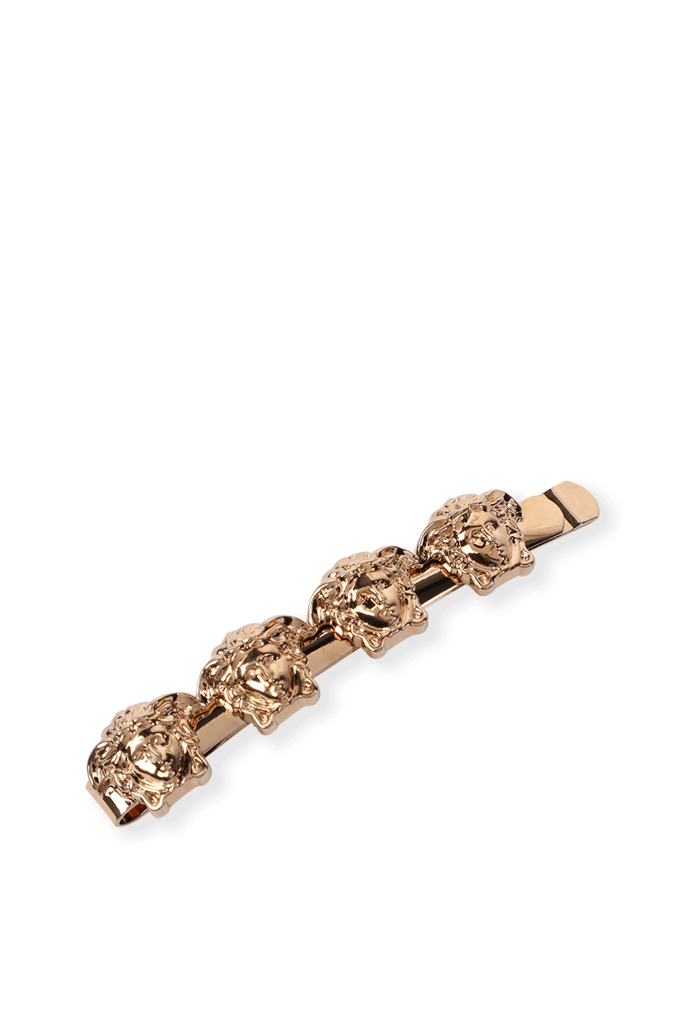 תמונת תקריב של סיכת ראש זהובה עם לוגו