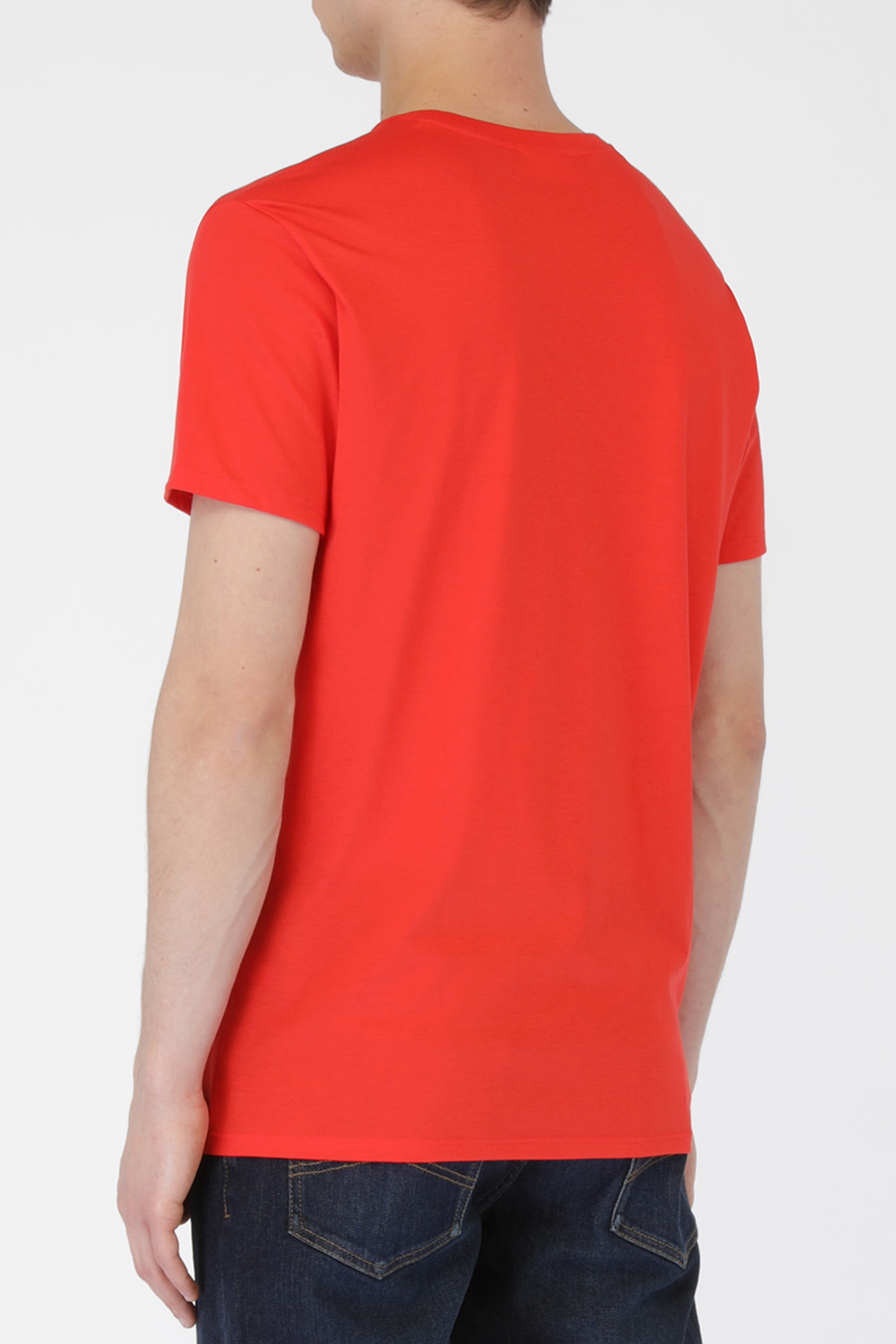 תמונת דוגמן אחורית של Crew Neck T-Shirt in Red