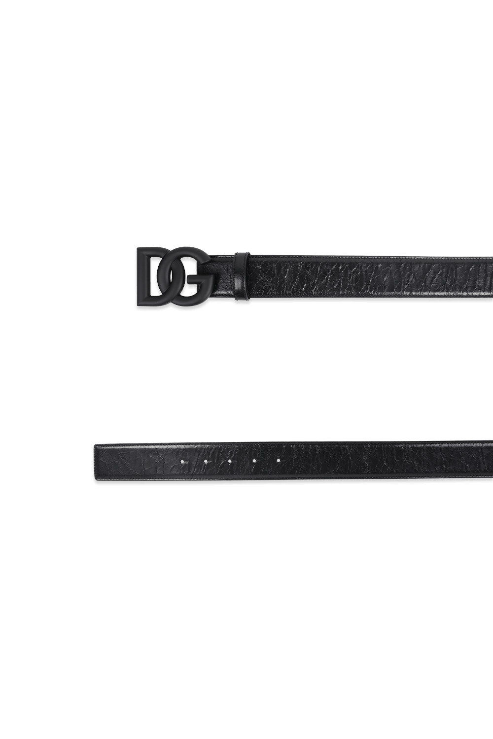 תמונה אחורית של חגורת עור עם אבזם מאט בגוון שחור