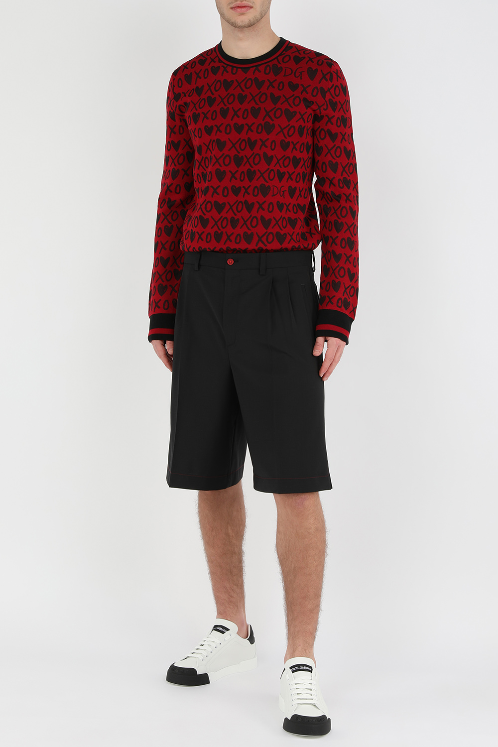 תמונת דוגמן קידמית של Portofino Sneakers in White Leather with Rubber Toe