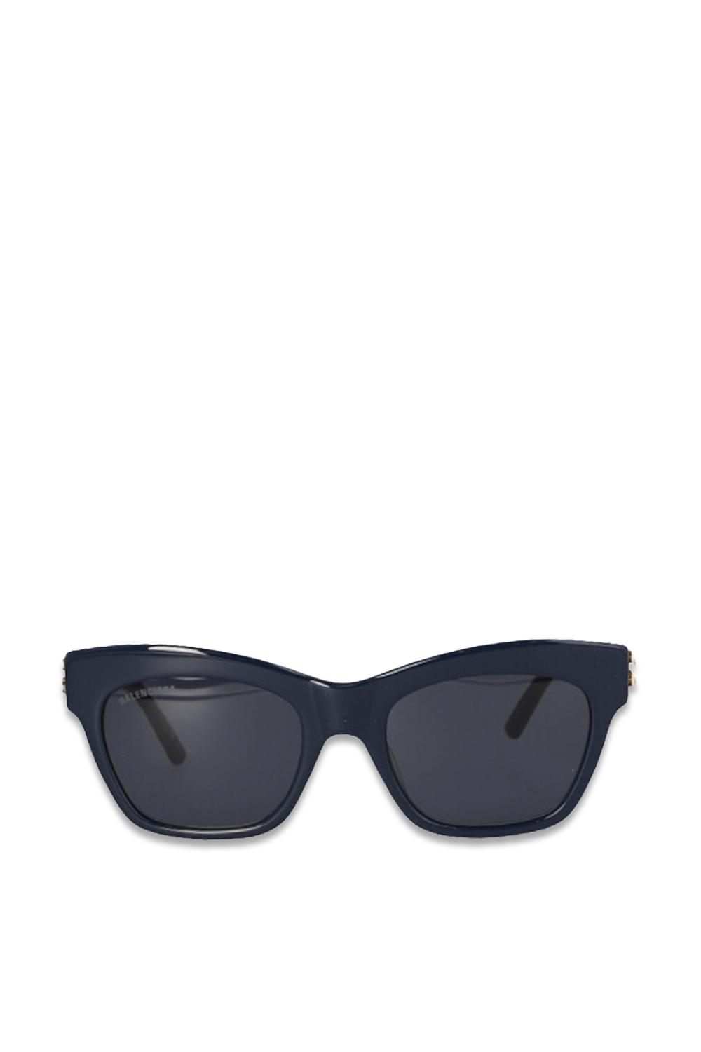 תמונה קידמית של משקפי דיינסטי כחולים עם לוגו מוזהב