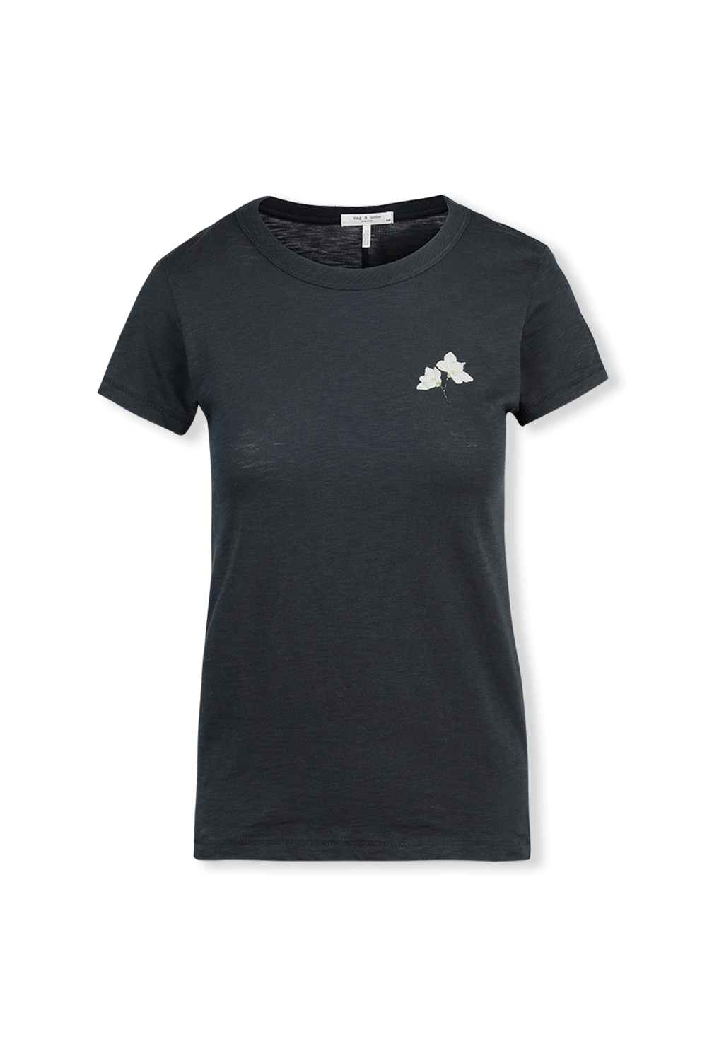 תמונה קידמית של Lily Flower Cotton Tee in Black