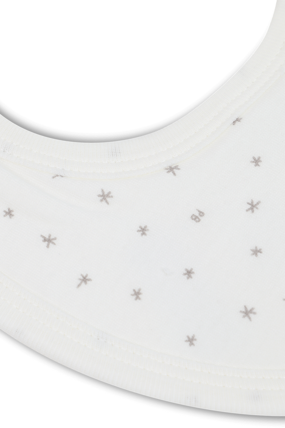 תמונה אחורית של סינר הדפס כוכבים בגווני לבן ואפור