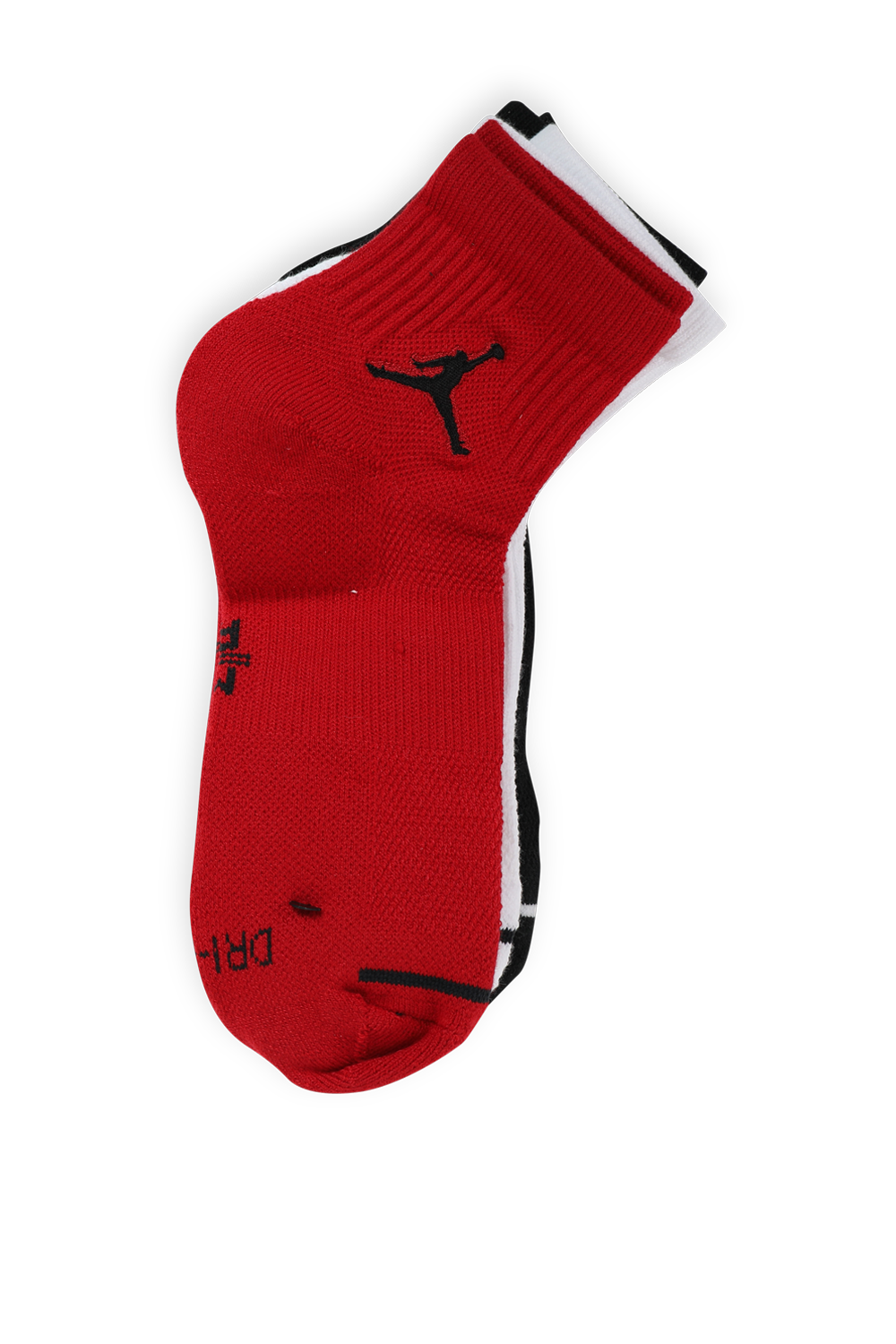 תמונה קידמית של מארז שלושה זוגות גרביים בצבע לבן שחור ואדום