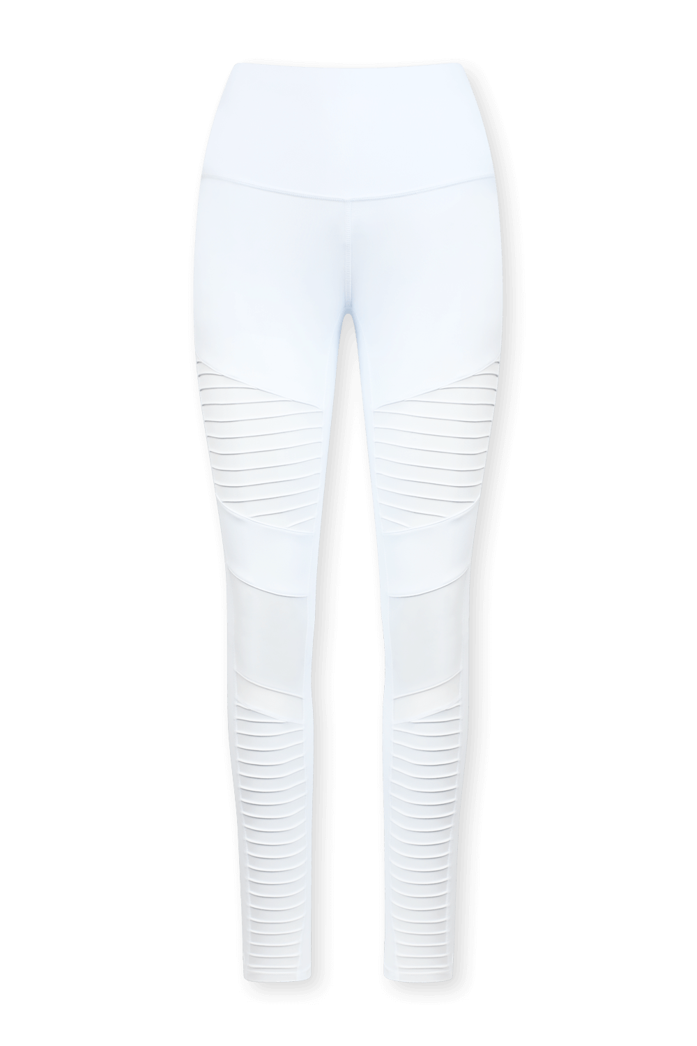 תמונה קידמית של מכנסי טייץ מוטו גבוהיים לבנים