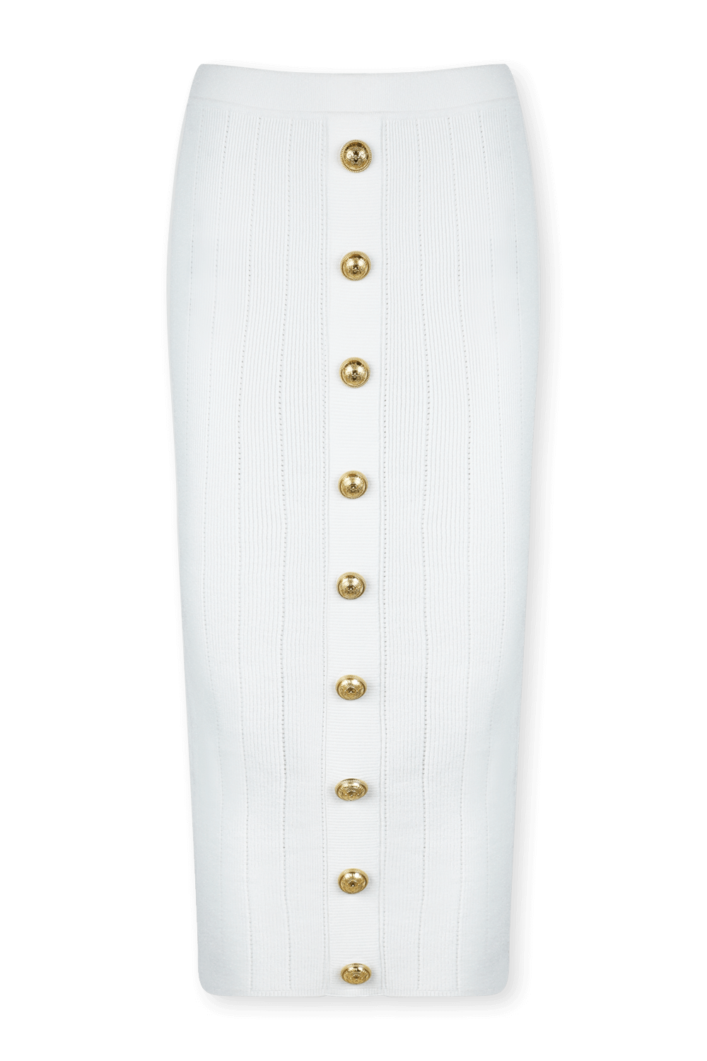 חצאית מידי לבנה עם כפתורים מוזהבים BALMAIN