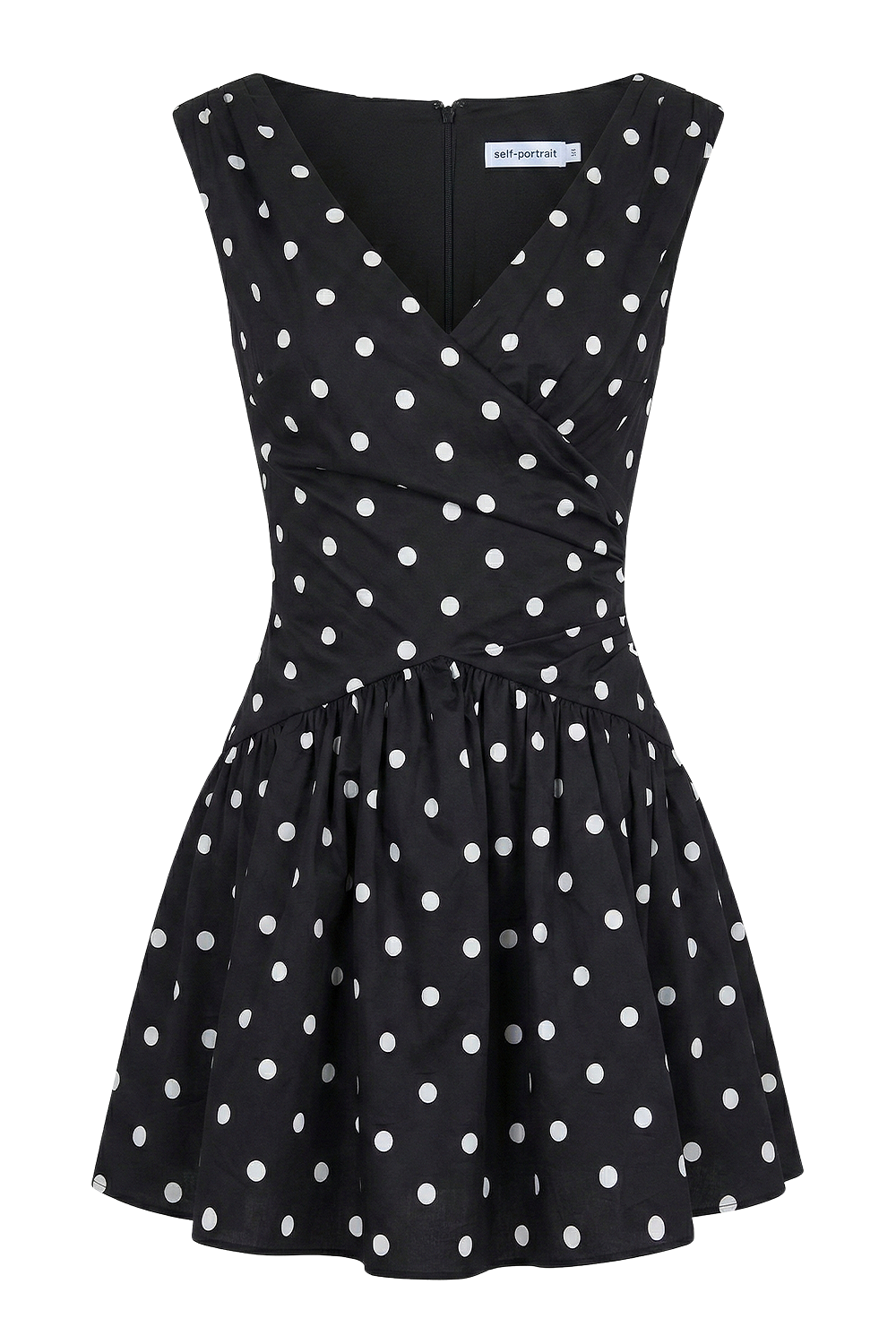 תמונה קידמית של שמלת מיני נקודות