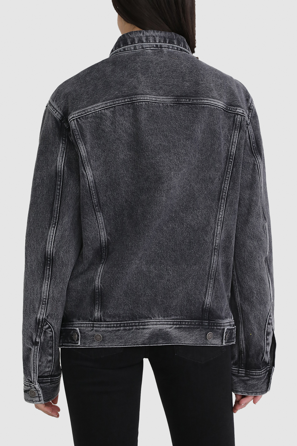תמונת דוגמן אחורית של ז`קט ג`ינס