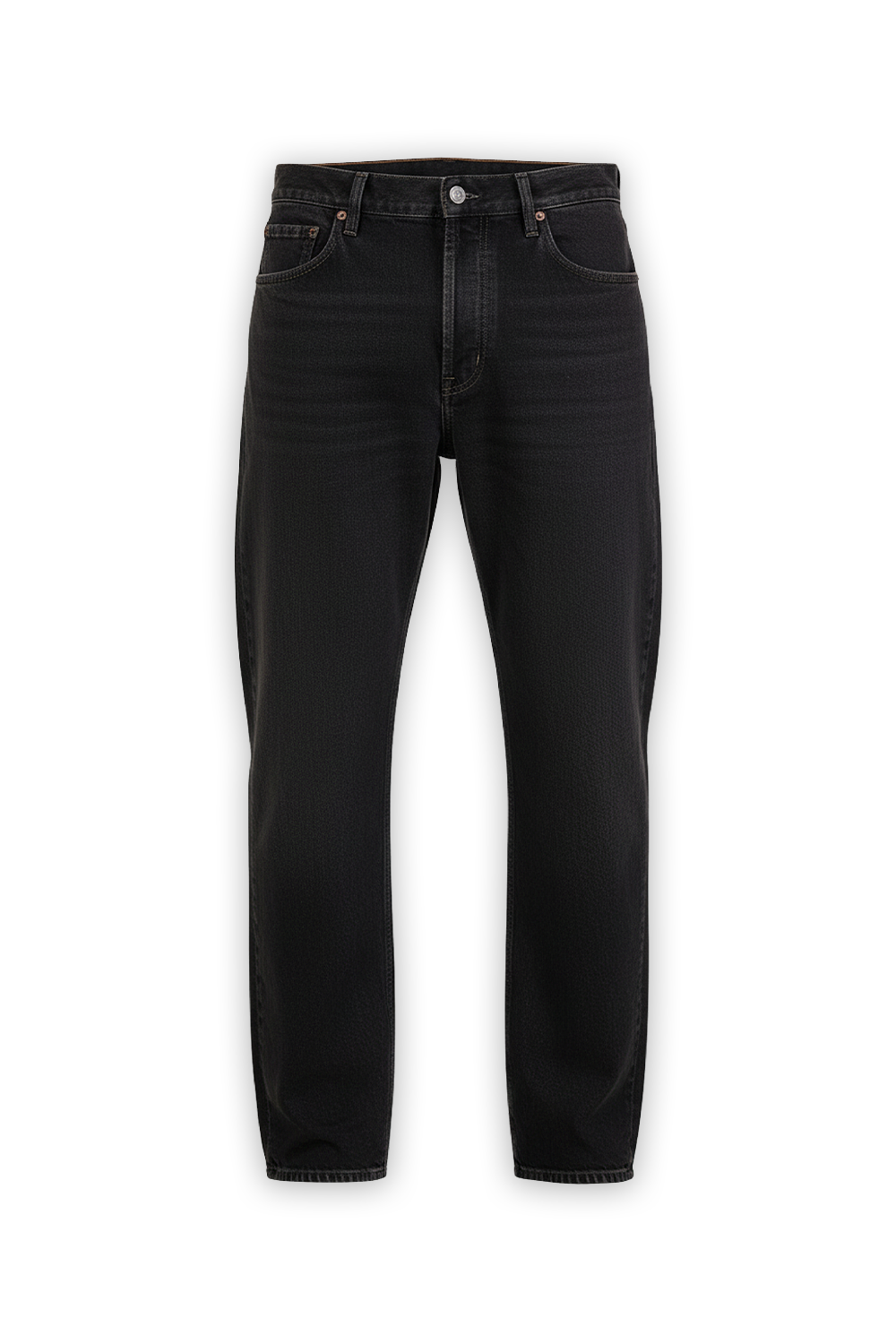 תמונה קידמית של מכנסי ג'ינס בגזרה ישרה