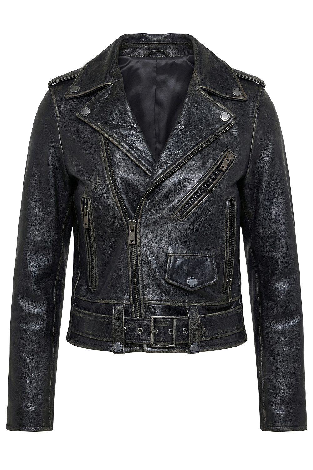 תמונה קידמית של ז'קט עור