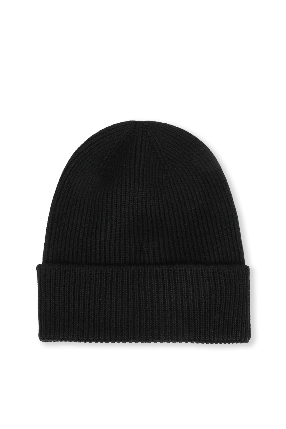כובע צמר עם תגית ממותגת בגוון שחור MONCLER