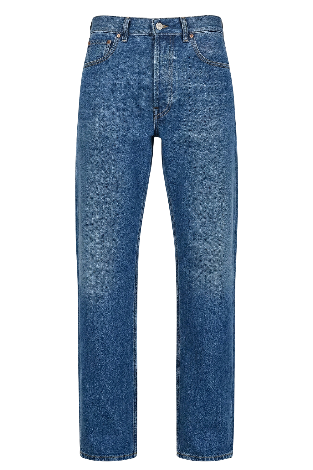 תמונה קידמית של מכנסי ג'ינס בגזרה ישרה