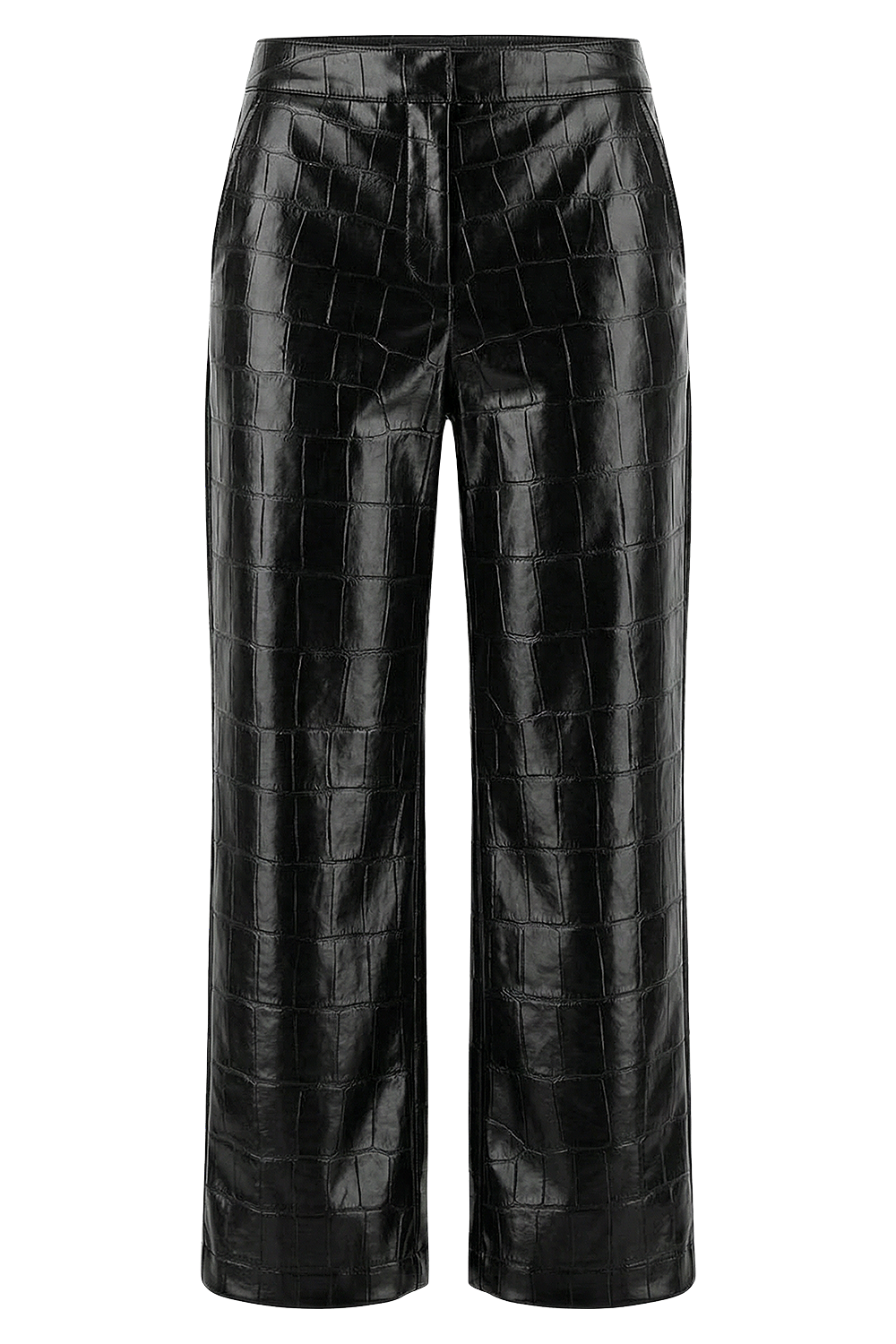 תמונה קידמית של מכנסיים דמויי עור