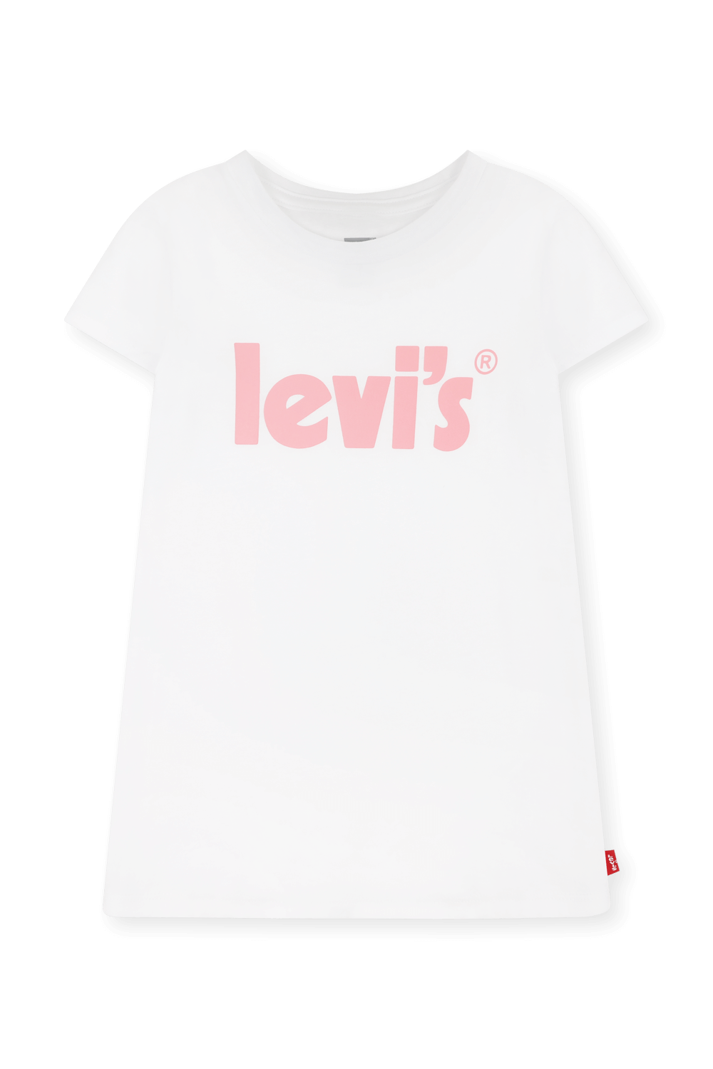 גילאי 2-4 חולצת טי לבנה עם לוגו בגוון ורוד בהיר LEVI`S KIDS