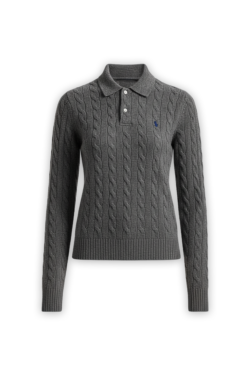 תמונה קידמית של סריג פולו צמר וקשמיר