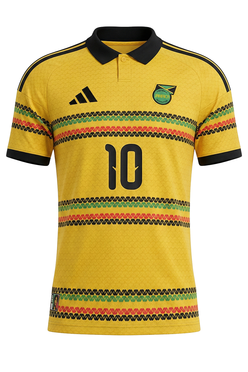 תמונה קידמית של חולצת פולו כדורגל בוב מארלי X אדידס