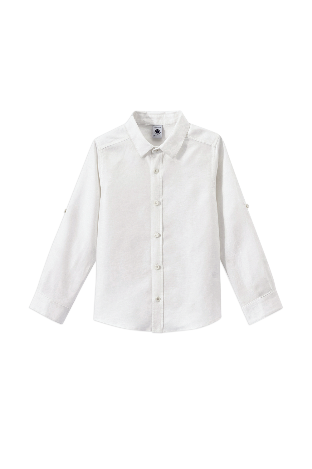 חולצה מכופתרת בלבן - גילאי 6-12 PETIT BATEAU