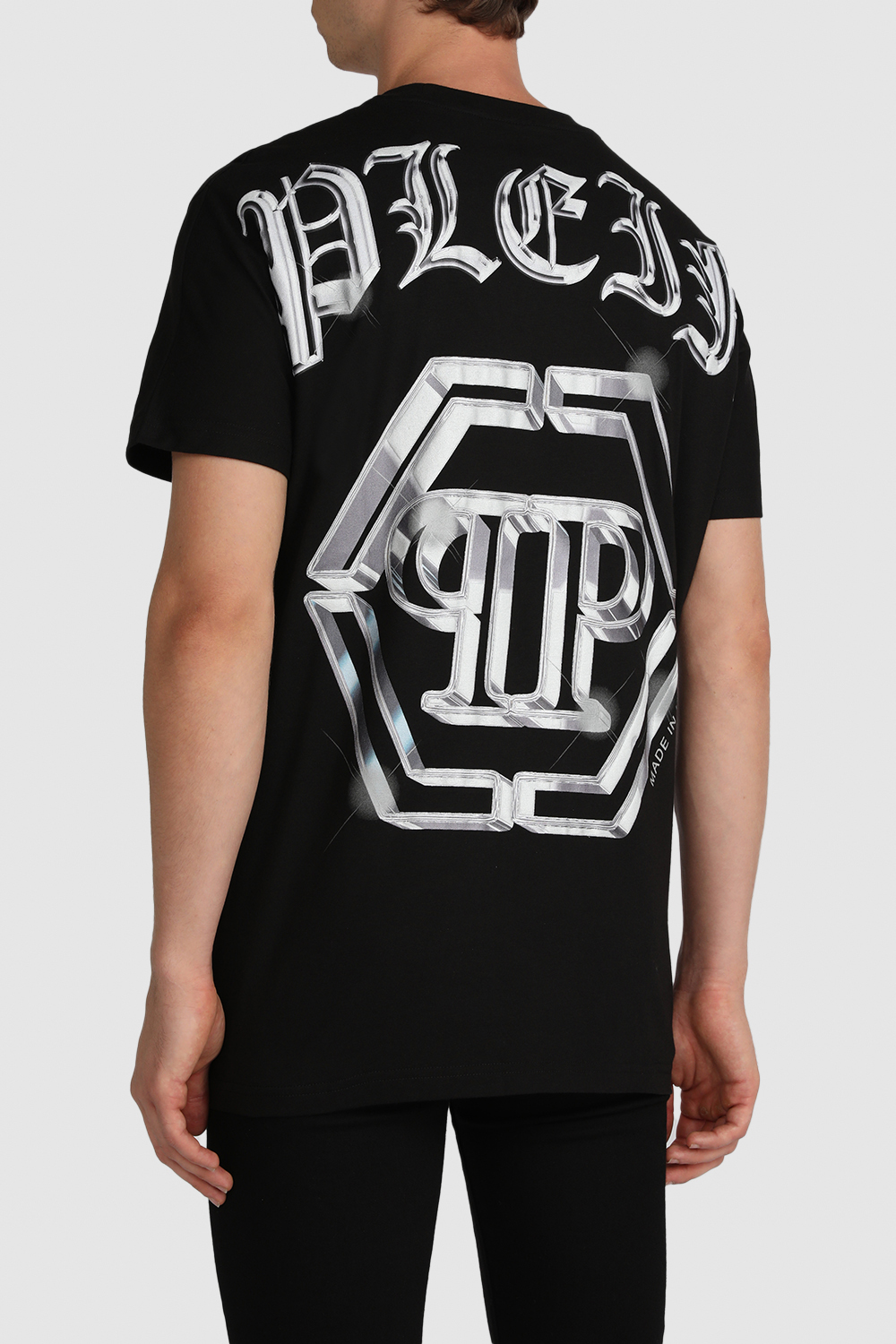 תמונת דוגמן אחורית של חולצת טי עם הדפס אחורי