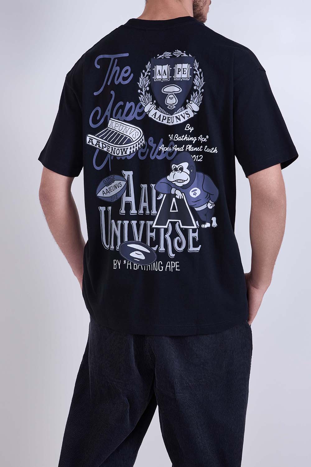 תמונת דוגמן אחורית של חולצת טי בגזרה ישרה