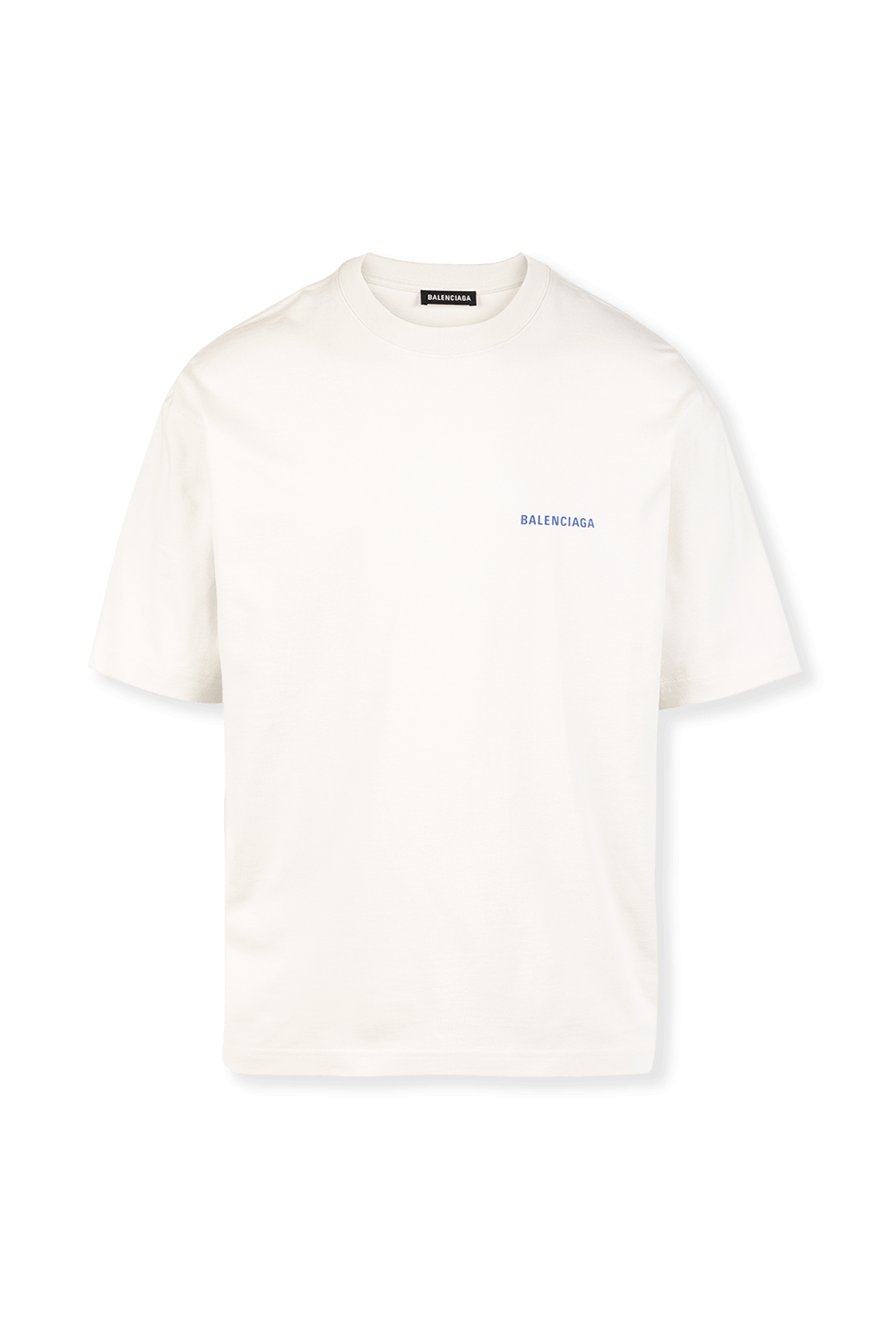 תמונה קידמית של Blue Logo T-Shirt in Cream