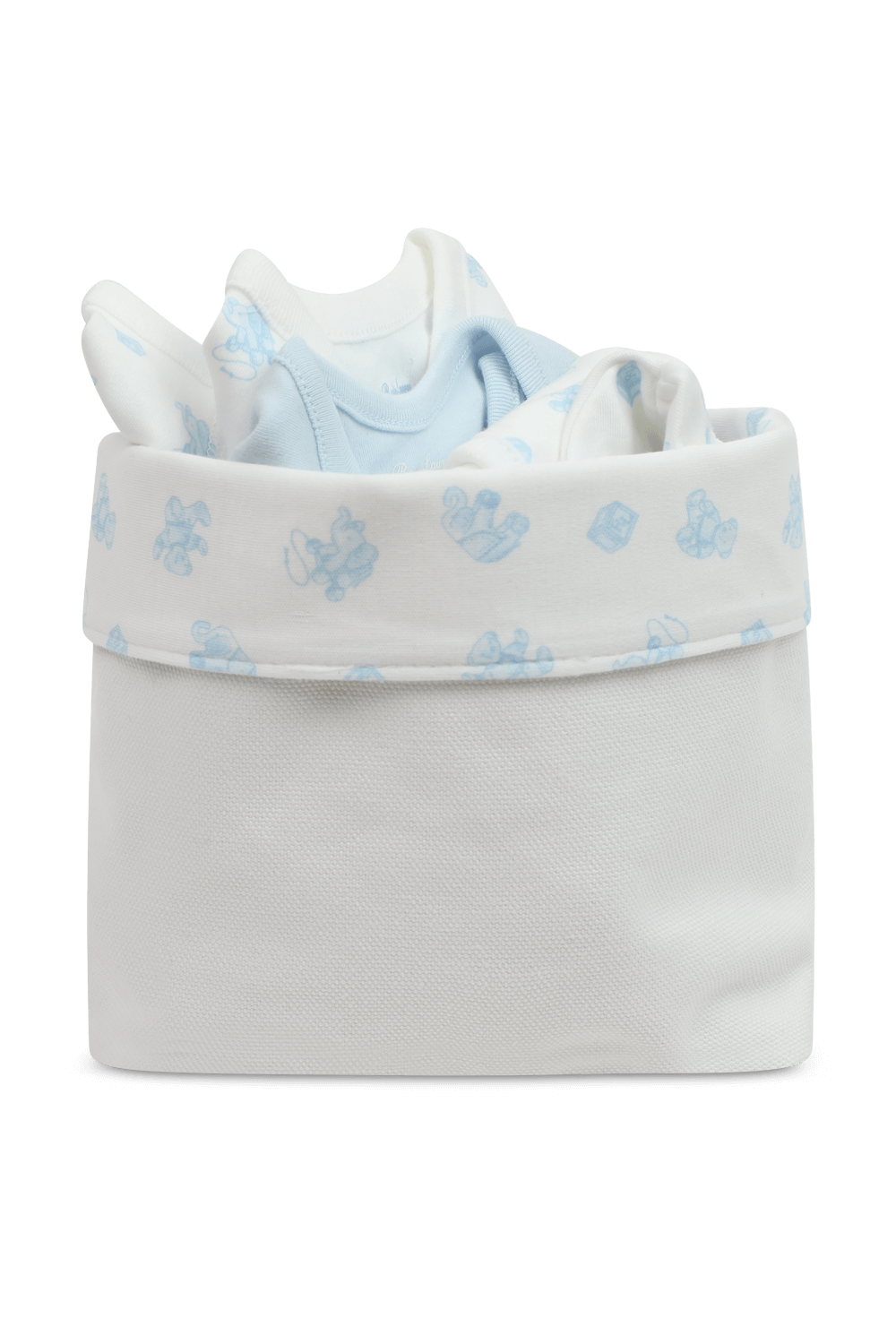 תמונה קידמית של גילאי ניו בורן-9 חודשים מארז מתנה 7 חלקים בגווני כחול ולבן