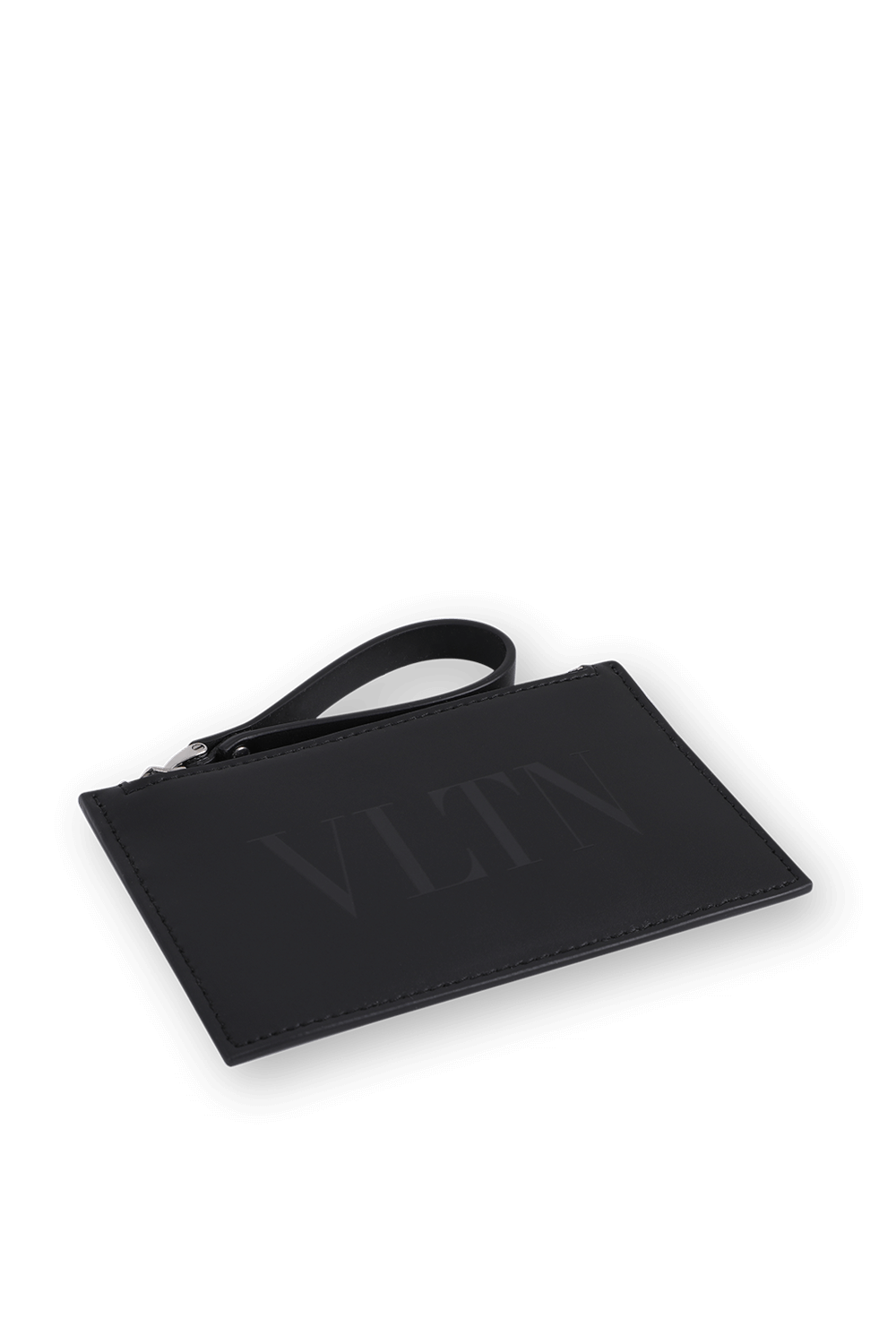 תמונת תקריב של VLTN Leather Wallet in Black