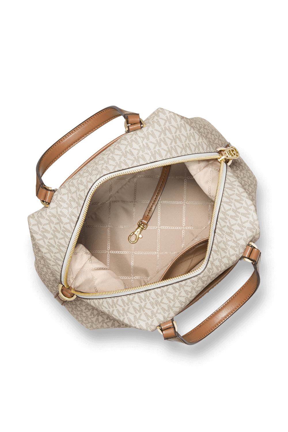 תמונת תקריב של Beck Medium Logo Satchel in White