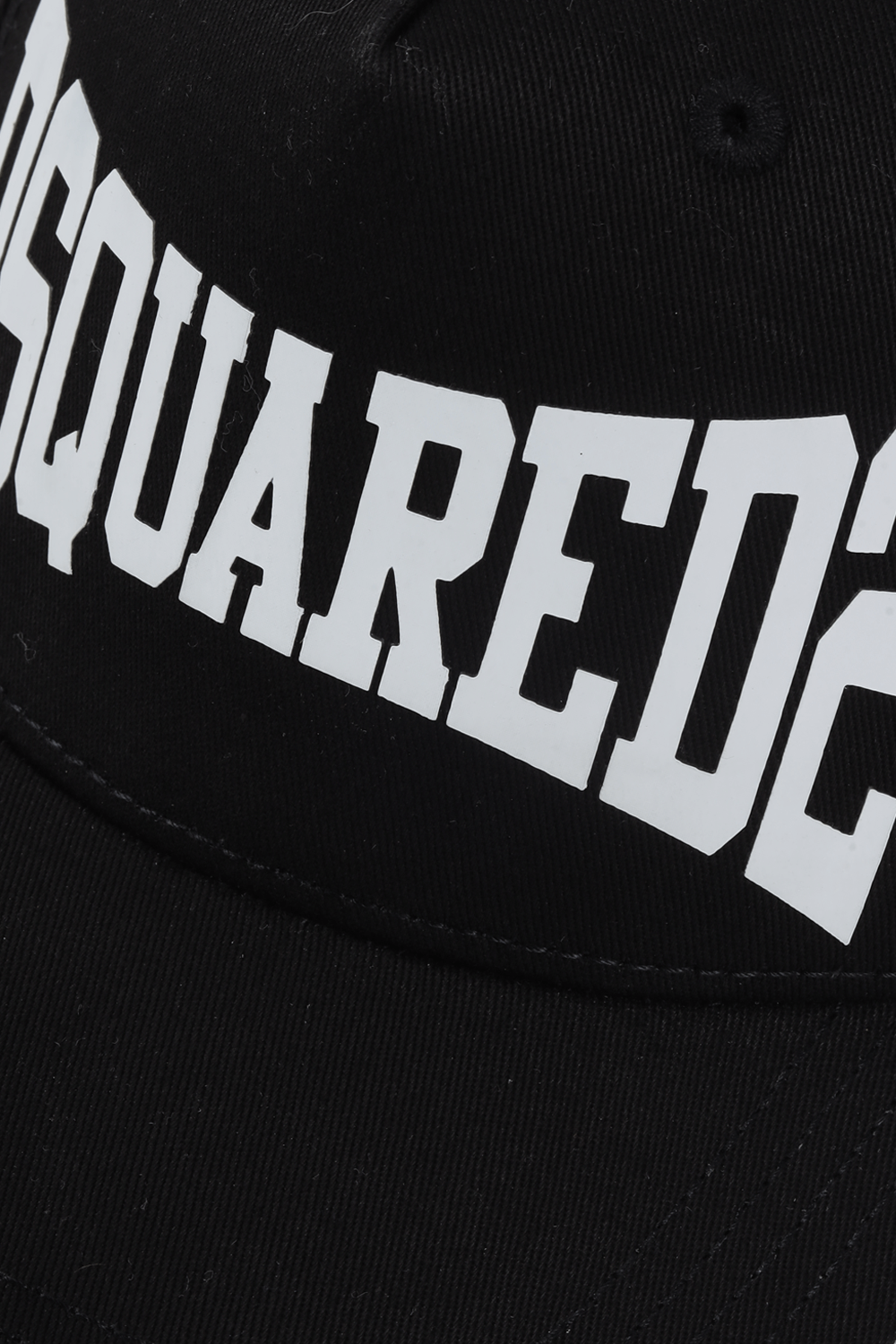 כובע מצחייה שחור עם דפוס לוגו בלבן DSQUARED2 KIDS
