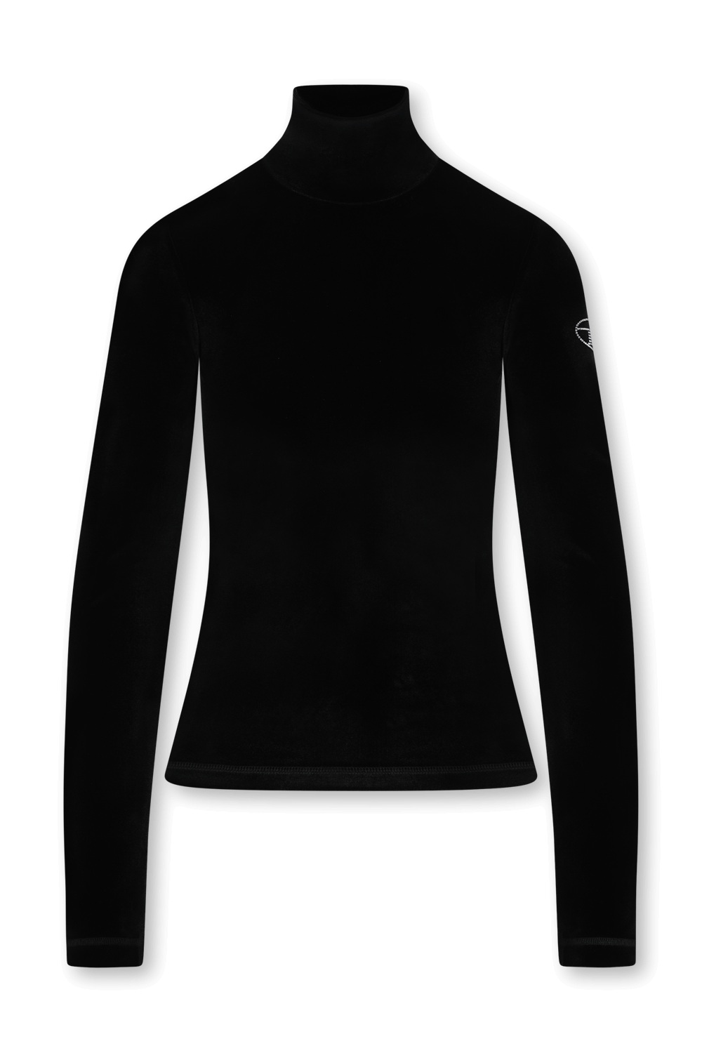 תמונה קידמית של חולצה ארוכה מקטיפה עם צווארון גולף