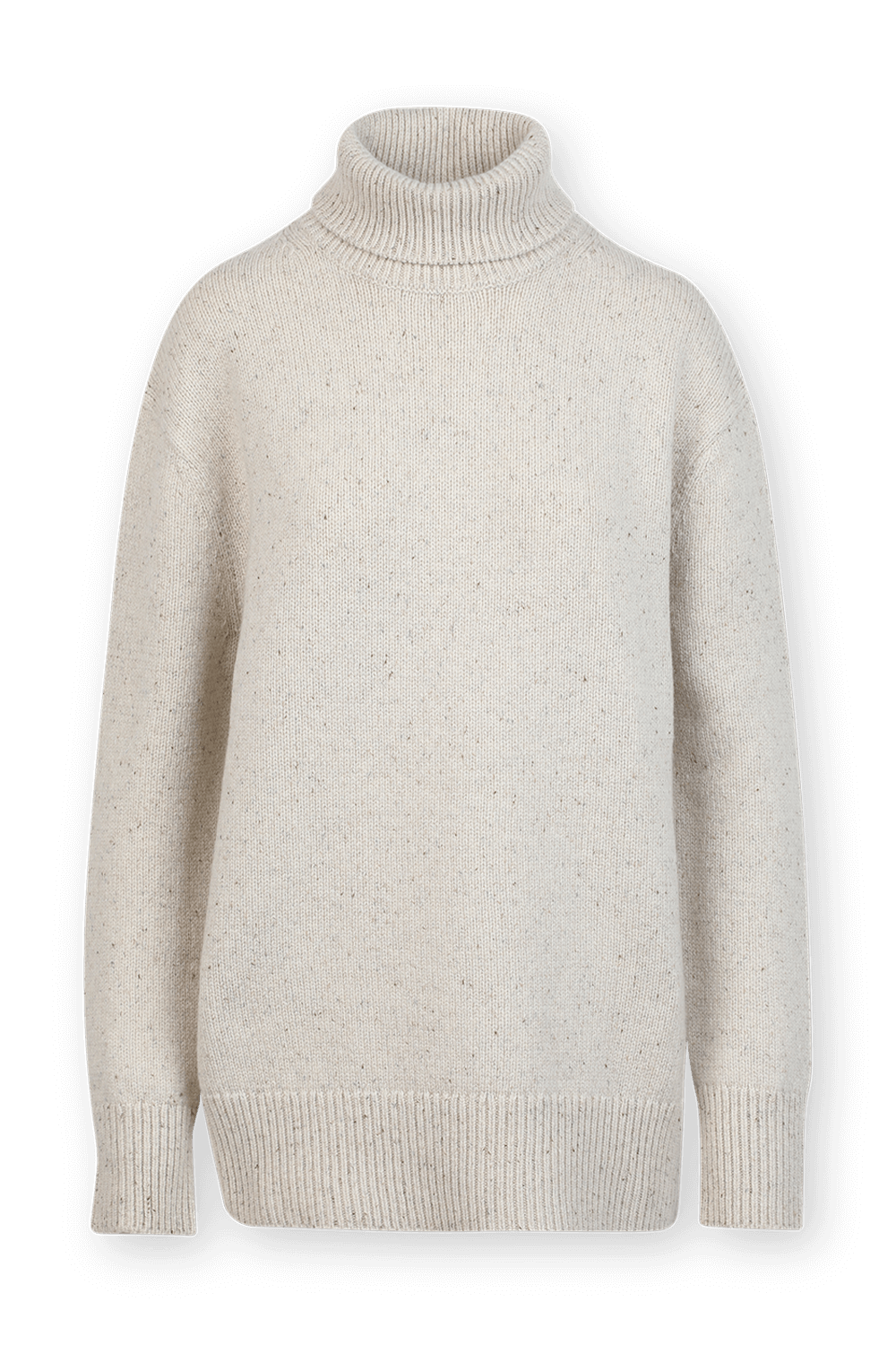 High Neck Tweed Knit Jumper in Black image number null JOSEPH