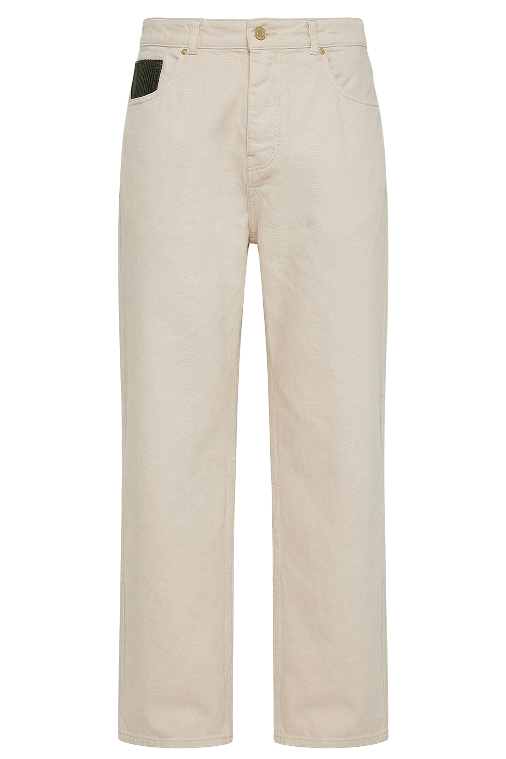 תמונה קידמית של מכנסי ג&rsquo;ינס בגזרה ישרה