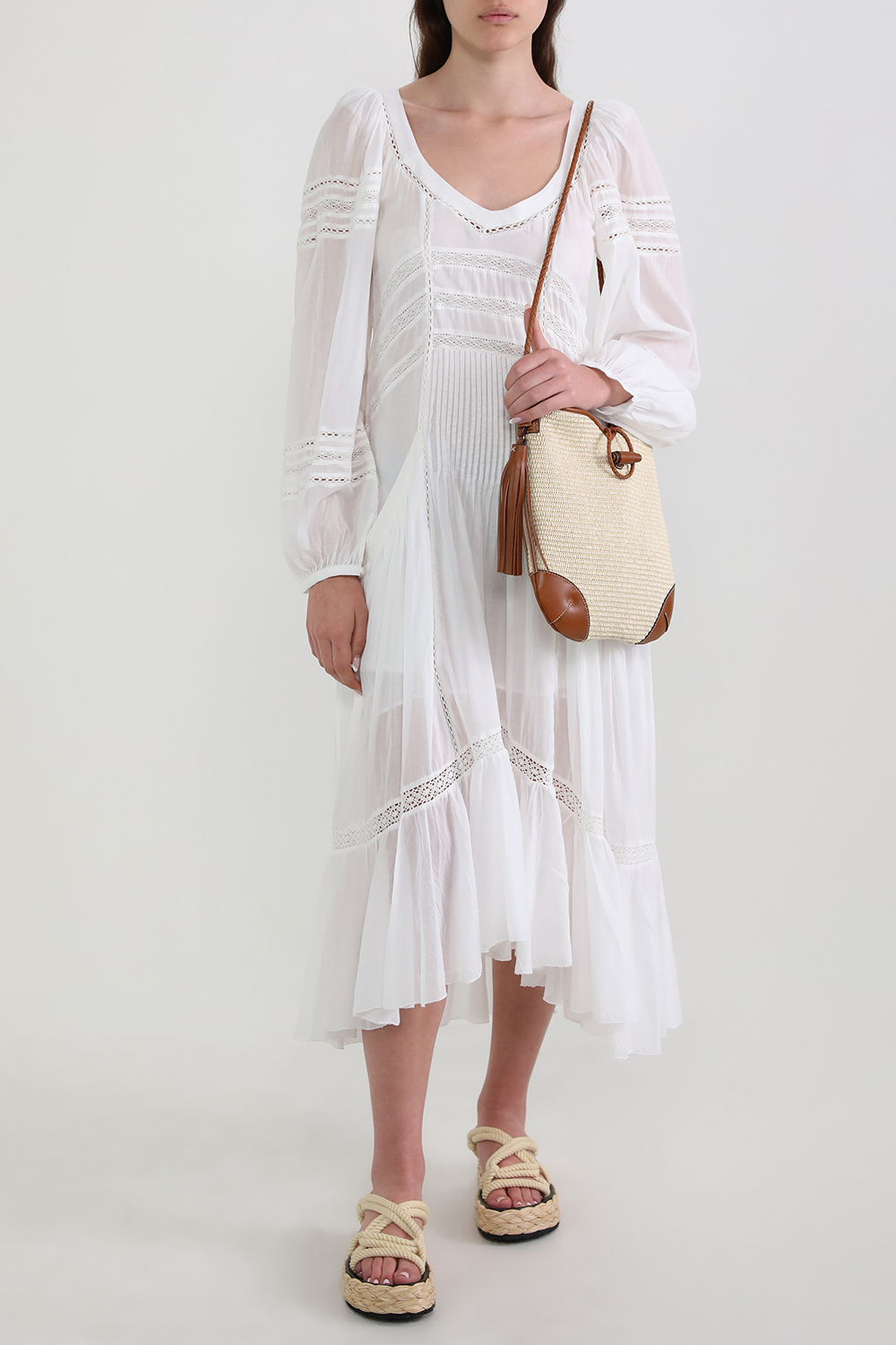 תמונת דוגמן קידמית של סנדלי חבלים מכותנה