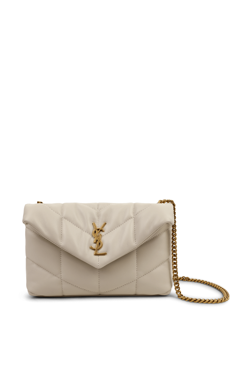 תמונה קידמית של תיק לולו פאפר מעור לבן