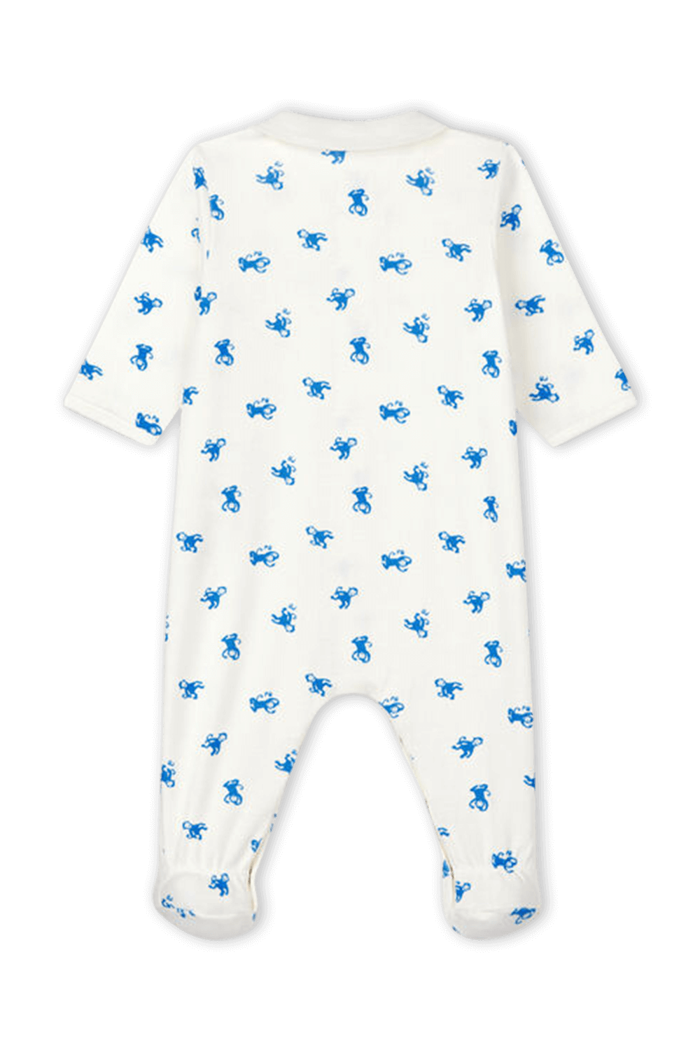 תמונה אחורית של אוברול לבן עם הדפס - גילאי NB- 12 חודשים