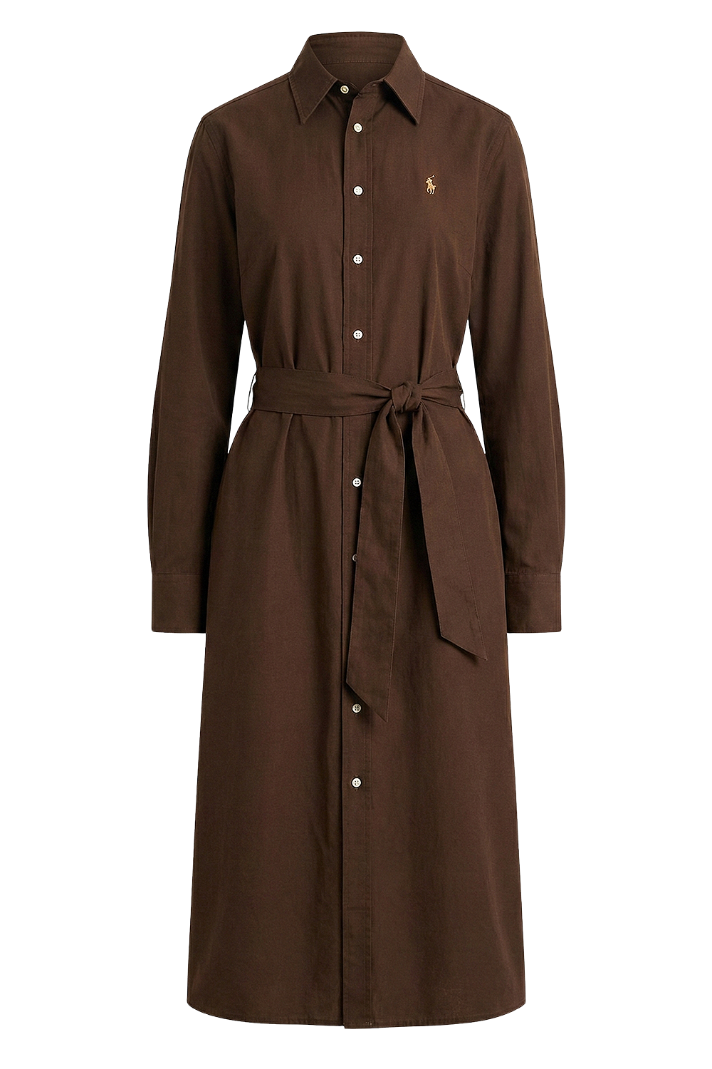 תמונה קידמית של שמלת חולצה פשתן