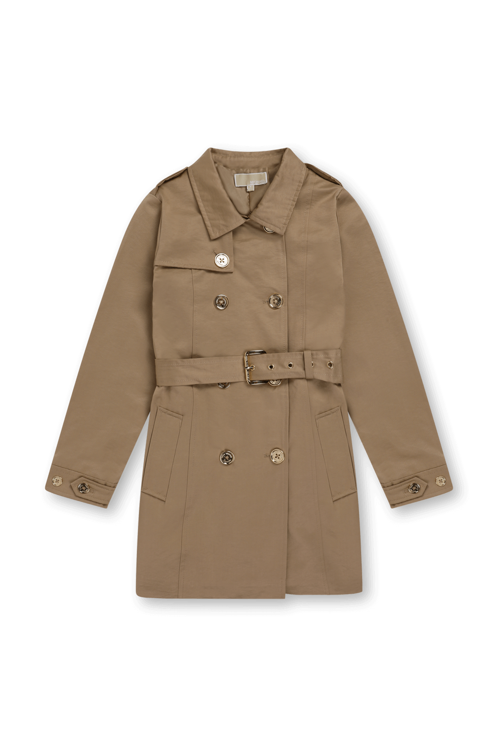 תמונה קידמית של גילאי 6-12 מעיל טרנץ' עם חגורה