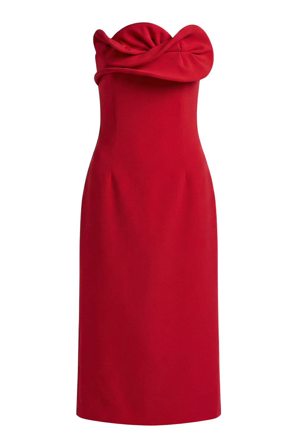 תמונה קידמית של שמלת מידי סטרפלס