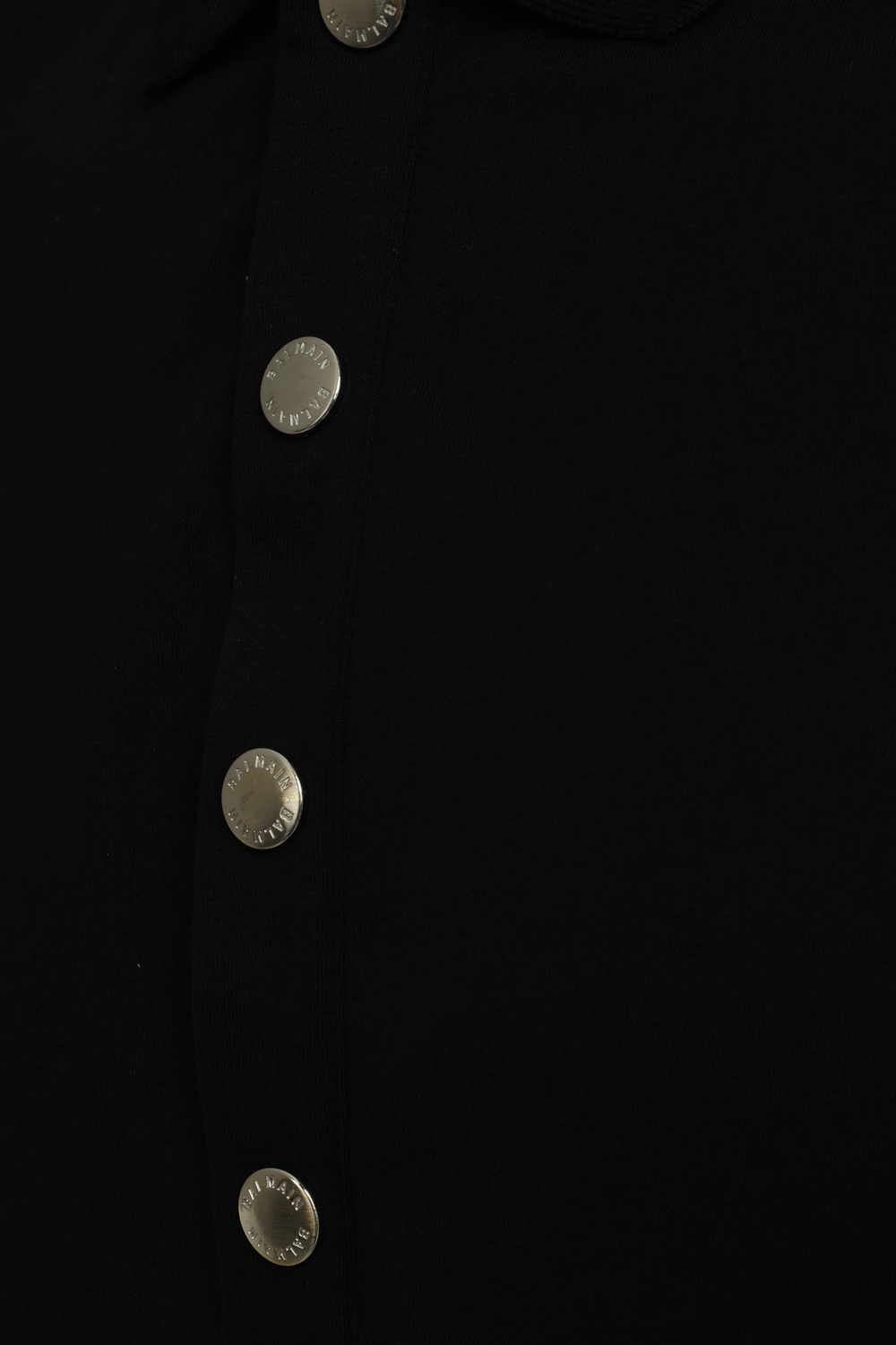 תמונה אחורית של Balmain Collar Polo Tshirt in Black
