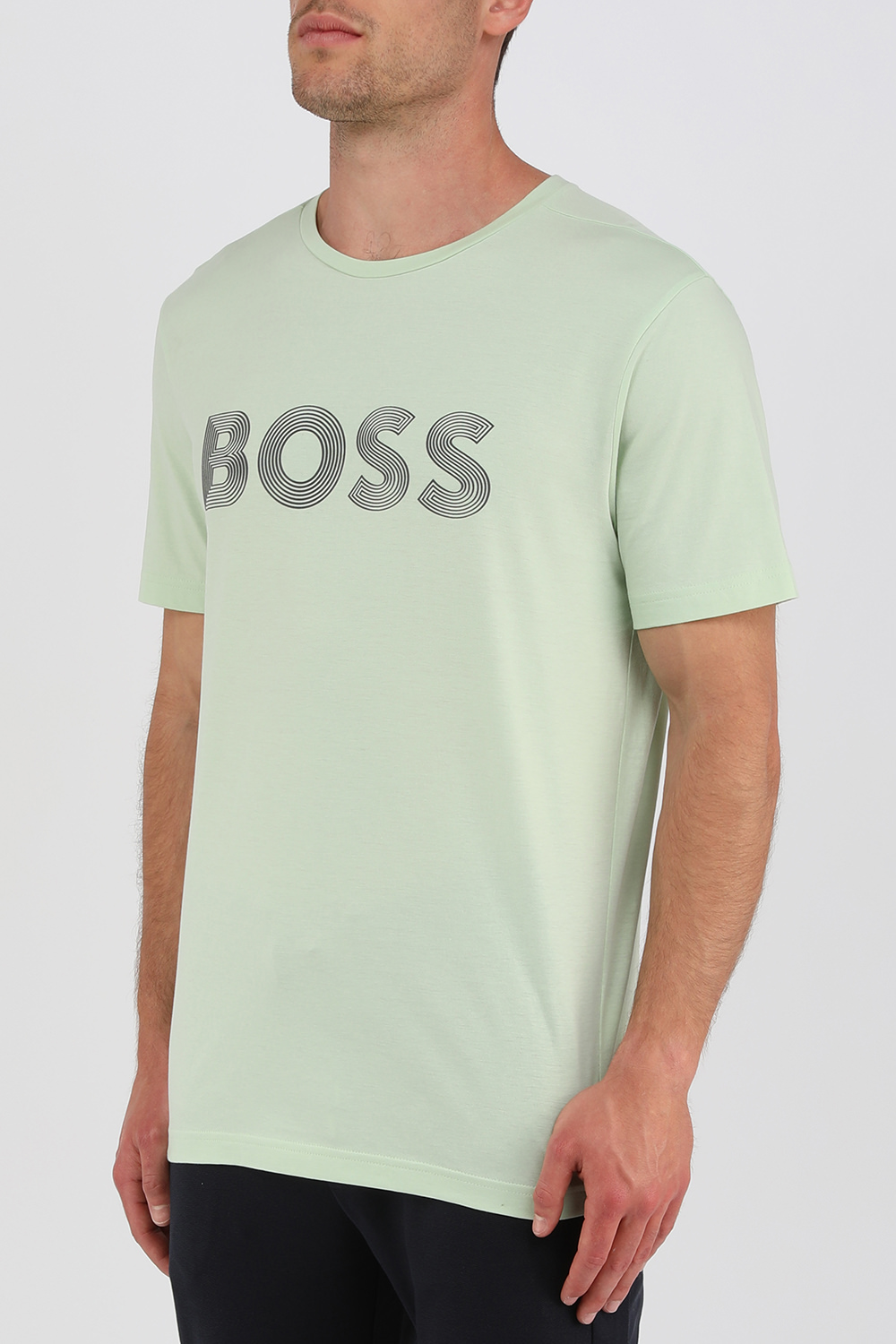 חולצת טי בגוון ירוק מנטה עם לוגו BOSS