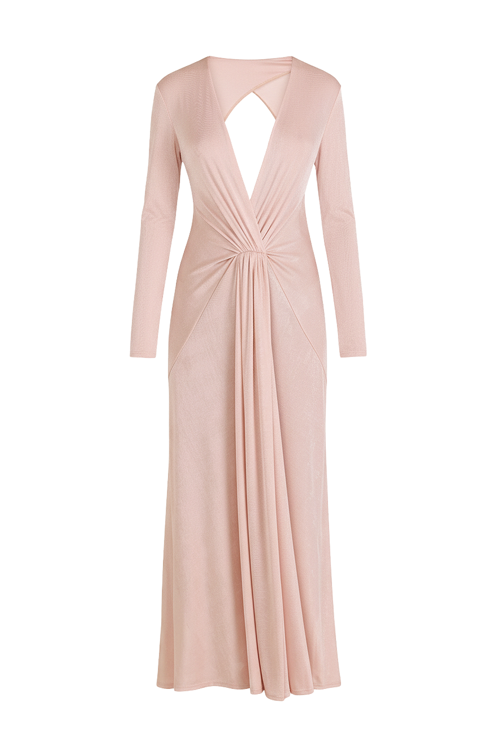 תמונה קידמית של שמלת מקסי עם שרוול ארוך