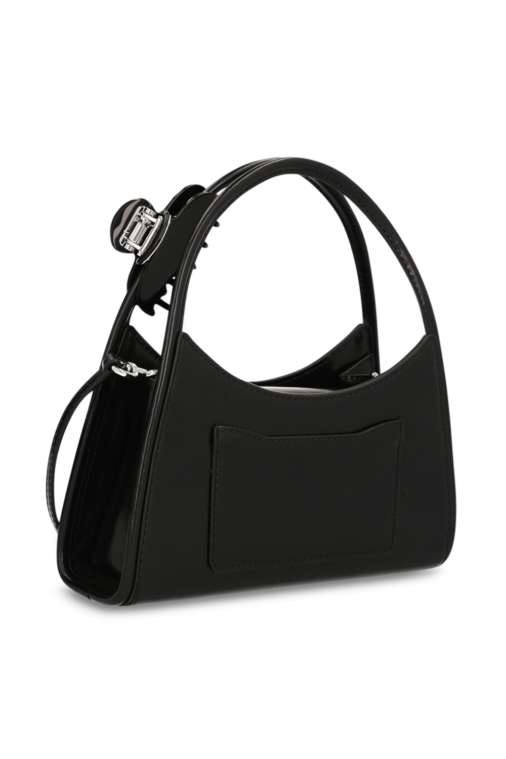 תמונה אחורית של תיק כתף עם קליפס לשיער מיני