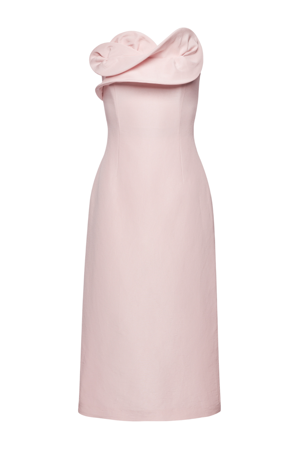 תמונה קידמית של שמלת מידי סטרפלס