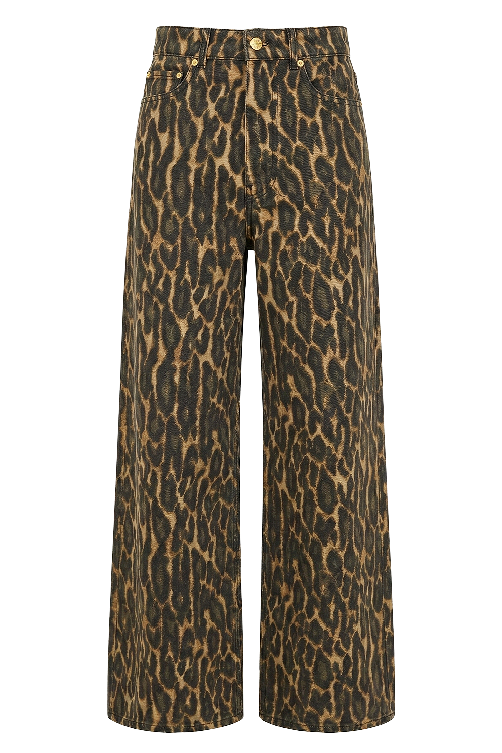 תמונה קידמית של מכנסי ג'ינס מנומרים